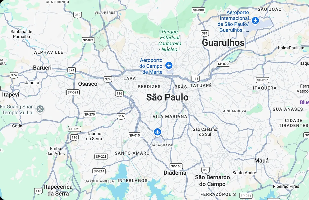 São Paulo region map