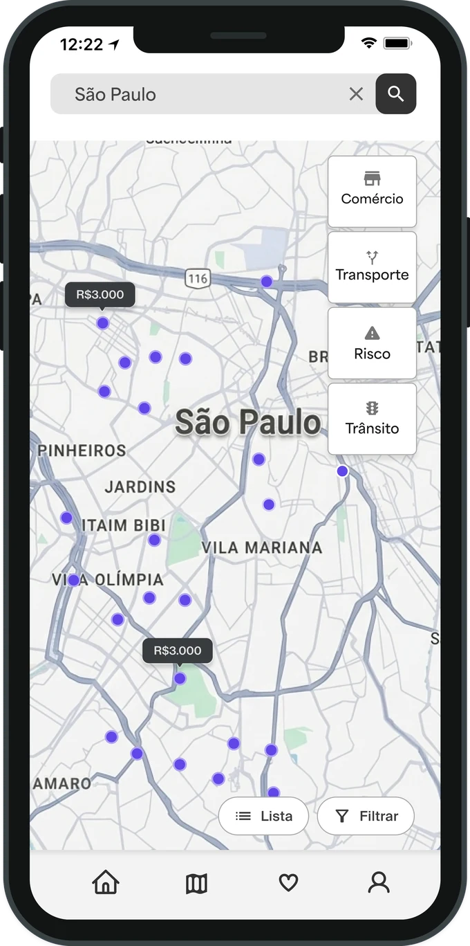 Vertra map with commerce, transport, risk and traffic layers
